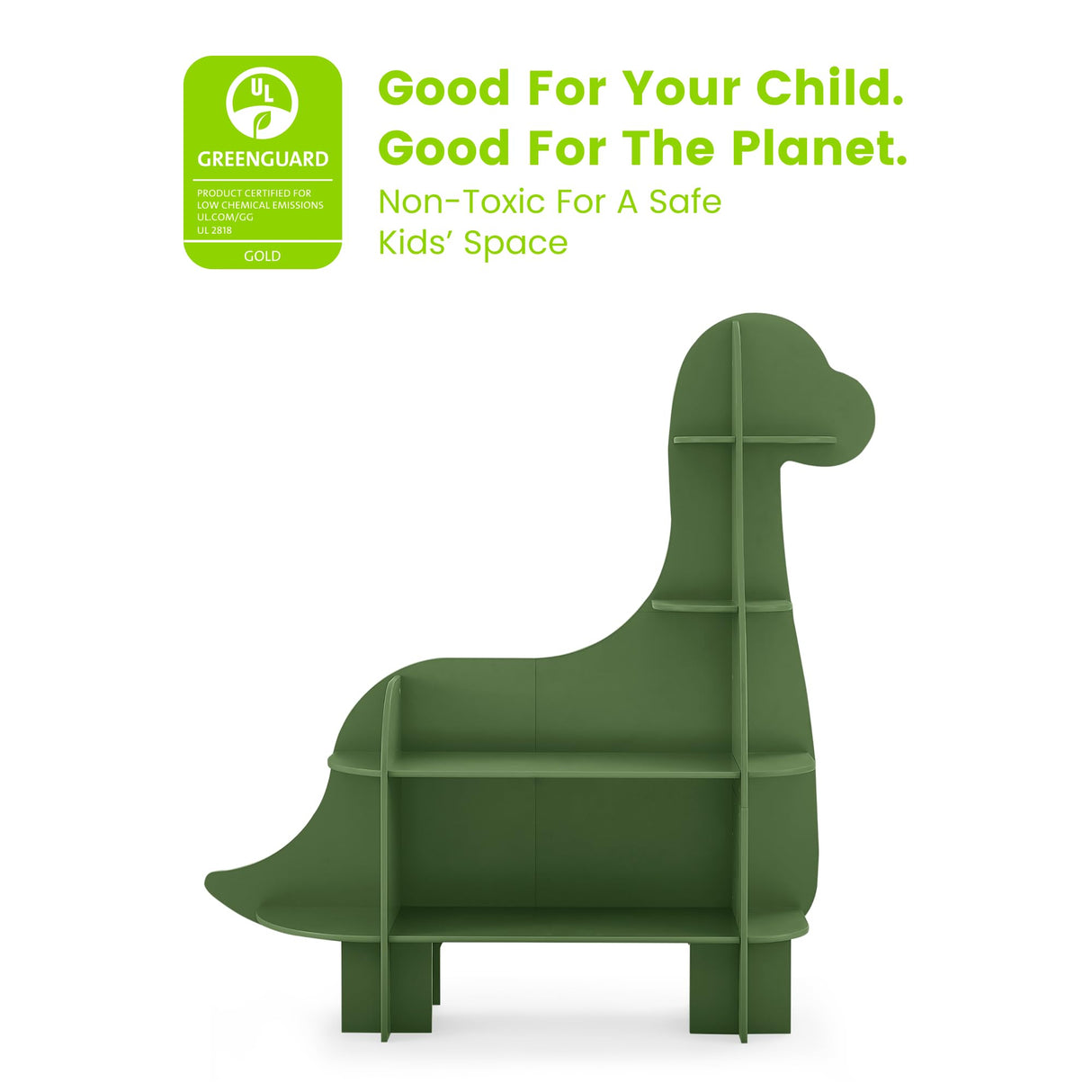 Delta Children Dinosaur Bookcase - Greenguard Gold Certified, Fern Green Delta Children