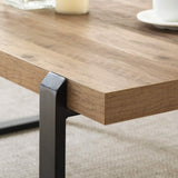 FOLUBAN Rustic Coffee Table,Wood and Metal Industrial Cocktail Table for Living Room, 47 Inch Oak FOLUBAN