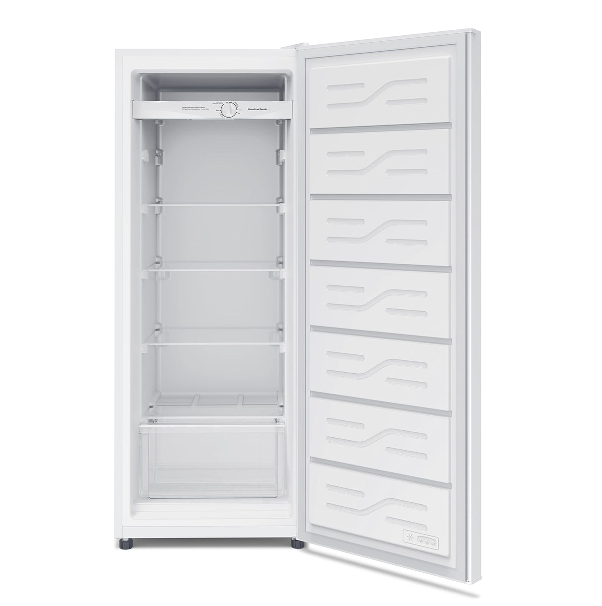 Hamilton Beach HBFRF6892-WHITE HBFRF6892 Upright Convertible Fridge/Freezer-Reversible Door-Removable Glass Shelves-Adjustable Controls-6.8 cu ft, White Hamilton Beach