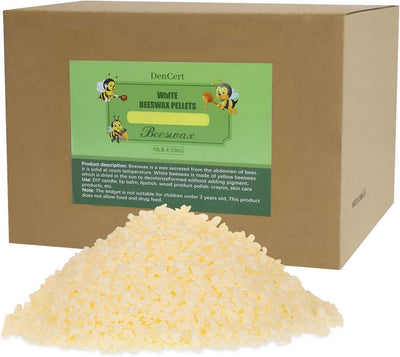 Beeswax Pellets 10LB Cosmetic Beeswax Triple Filtered Beeswax Pastilles for Candle Making Great for DIY Projects Creams Lotions Lip Balm and Soap Making Supplies(10LB)