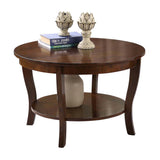 Convenience Concepts American Heritage Round Coffee Table with Shelf, 30(L) x 30(W) x 18"(H), Espresso Convenience Concepts