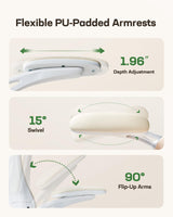 Marsail Ergonomic Office Chair: Office Computer Desk Chair with High Back Mesh and Adjustable Lumbar Support Rolling Work Swivel Task Chairs with Wheel 3D Armrests and Headrest (White) Marsail