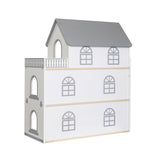 Wooden Dream Playhouse with Balcony, Doll House for Kids with Furniture, DIY Pretend Dolls Play House Toy, Girls Dollhouses Toys with 12 PCS Accessories, Birthday Gifts for Boys & Girls Ages 3+ touch us