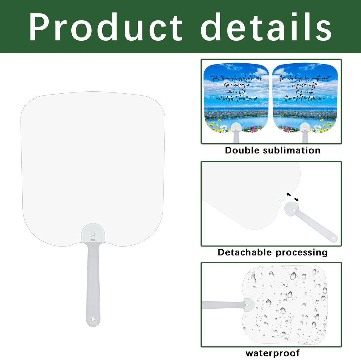 GEKIXUTP 15 Pcs Church Fans Handheld Set,Sublimation Fans Blank Double-Sided Sublimation Paddle Fan Blanks ，DIY Hand Fans for Church Parties and Wedding Fans for Guests GEKIXUTP