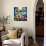 Natuyalo Dragonfly Paint by Number for Adults Beginners, Abstract DIY Paint by Numbers Kits for Adults with Frame, Animals Acrylic Painting Kit on Canvas for Wall Decor 12x12 Inch Natuyalo