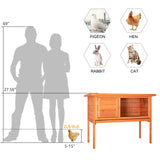 Outvita Rabbit Hutch, 36" Single Deck Waterproof Wooden Chicken Coop Wire Hen Quail House Indoor Outdoor Use,Bunny Cage Small Pet Animal Poultry Cage (Wood) Outvita