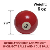 YDDS Billiard Balls Set 2-1/4" Regulation Size Pool Table Balls for Replacement (16 Resin Balls) YDDS
