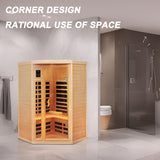 Infrared Sauna Room 2 - 3 People, Hemlock Wooden Sauna, 1600 Watts, 2 person infrared saunas for home Heat Dry Sauna, LCD Control of Temperature, Time, Light and Bluetooth indoor saunas for the home ChiefCarOfficer