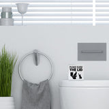 Farmhouse Please Close the Lid Wooden Box Sign Cat Bathroom Wood Block Tabletop Sign Decorative Desk Sign Home Toilet Shelf Decor 5 X 5 Inches Mukjyuyi