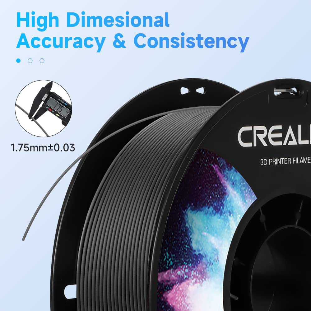 Creality PETG Filament 1.75mm Black, 3D Printer Filament No-Tangling, Strong Bonding and Overhang Performance Dimensional Accuracy +/-0.02mm, 2.2lbs/Spool Creality