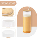 YOUKE OLA 10 Pack Sublimation Straight Glass Skinny Blanks Tumblers Frosted Glass Tumbler with Bamboo Lid and Glass Straw Tumbler Cups for Tumbler Heat Press 25oz YOUKE OLA