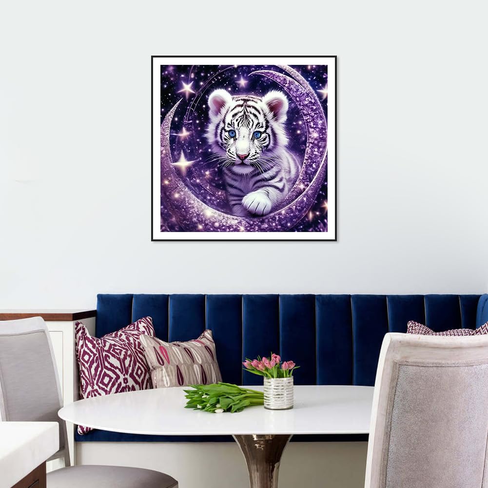 Anuver Tiger Diamond Painting Kits for Adults, 5D DIY Diamond Art Kits for Beginners, Full Drill Diamond Painting Kits for Home Wall Decor, 12x12 Inch Anuver