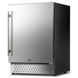 Tylza Outdoor Beverage Refrigerator 24 Inch, Stainless Steel Under Counter Beverage Cooler, 190 Cans Beer Fridge Built-in and Freestanding Beverage Fridge Tylza