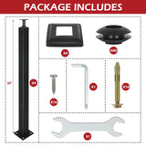 4 Pack Cable Railing Post 36" (Post 36"x2"x2"), Fixed Top Mount Level Drilled Railing Post with Cable Grommets, Adjustable Top Level Line Post Cable Handrail Post, Cable Railing System DIY Kit. HUATOL