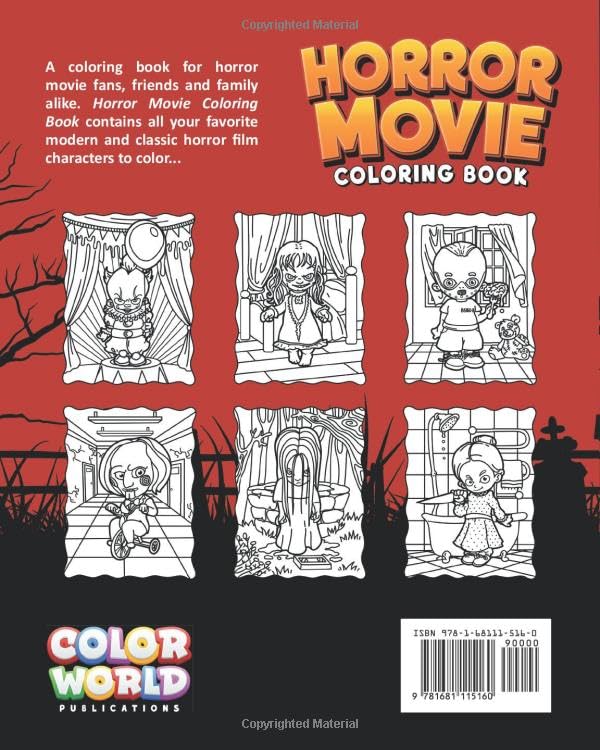 Horror Movie Coloring Book WoodArtSupply