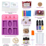 Soap Making Kit – 53 PCS DIY Melt & Pour Supplies with 2 lbs Soap Bases (1 lb Goat's Milk + 1 lb Glycerin), Molds, Essential Oils, Liquid Colorants, Mica Powders, Flowers – Gift Idea for Christmas Generic