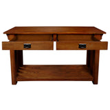 Leick Home 8233 Mission Console Table for Entryway, Wood Sofa Table, Made with Solid Wood, for Living Room, Hallway, Office, Bedroom, Medium Oak Finish Leick Home