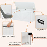 Timberer 39.4" Storage Chest, Wooden Storage Bench, Large Storage Trunk with 2 Safety Hinges, Entryway Shoes Bench for Living Room, Bedroom, White Timberer