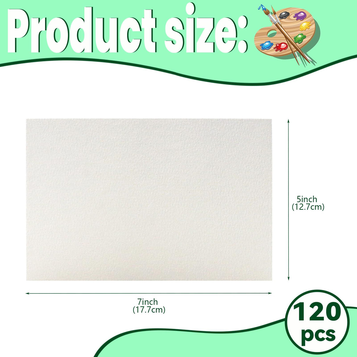Fyess 120Pcs 100% Rag Cotton White Watercolor Paper Cold Press Paper Bulk Watercolor Drawing Student Artist for Kids,5 x 7 inch Fyess