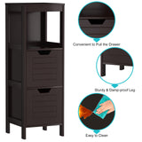 Tangkula Bathroom Floor Cabinet, Narrow Wood Storage Cabinet w/2 Switchable Drawers, Multifunctional Side Cabinet for Bathroom, Freestanding Small Cabinet for Small Spaces, 12 x 12 35 Inch (Espresso) Tangkula