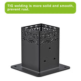 Insaga Decorative 4x4 Post Base for Concrete, 4x4 Post Bracket with 4MM Thickness Base, Deck Post Brackets 4x4 (Inner Size 3.6'' x 3.6'') for Deck Post Base, Porch Railing Post Holder (Set of 4) Insaga