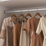 Hitow 4 Door Wardrobe Armoire Closet with Mirror Door, 63" W Wooden Wardrobe Cabinet with 2 Drawers & Hanging Rod, Bedroom Armoire Dresser Wardrobe Clothes Organizer, A White Hitow