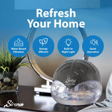 Sirena Twister Air Purifier (Black) - Water Filter Air Washer For Home and Office - Essential Oil Aroma Diffuser With LED Night light - Small Air Cleaner For Smoke and Pets Sirena