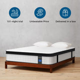Inofia 12 Inch King Mattress, Hybrid Innerspring King Size Mattresses, Cool Bed with Breathable Soft Knited Fabric Cover, 101 Nights Trial Inofia