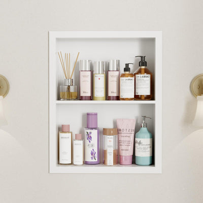 Oenalw 14x18 Medicine Cabinet Recessed Stainless Steel, 2-Tier, Medicine Cabinet Organizer,Stainless Steel Wall Niche, Bathroom Wall Cabinet, Recessed Bathroom Cabinet, Cabinet recessed Wall Cabinet