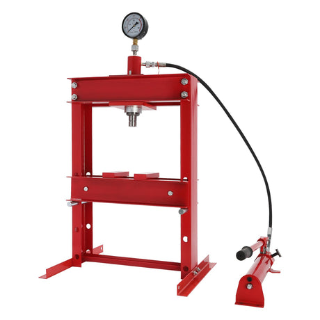 HETEPPTR Hydraulic Press 10 Ton Hydraulic Shop Press H-Frame Hydraulic Benchtop Press Adjustable Height Garage Shop Benchtop Press with Pressure Gauge and Press Plates for Bending, Straightening HETEPPTR