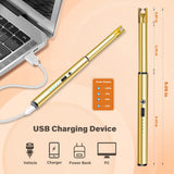 Navpeak Candle Lighter Long Neck Windproof Electric Rechargeable Arc Lighter for Light Candles Gas Stove Fireplace BBQ Kitchen Grills(Gold) Navpeak