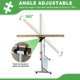 ZZJIHAI 1500 Piece Jigsaw Puzzle Table with Drawers, Adjustable Wooden Rotating Puzzle Board with Legs and Cover, Portable Large Movable Puzzles Tables with Wheels & Storage for Adults ZZJIHAI