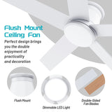 wurzee 52" Ceiling Fan with Light, White,6 Speeds DC Reversible Motor,Timing, Dimmable for Bedroom, Kitchen, Patios wurzee