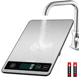 AHOSOUTLY Food Scale, 22lb/10kg Digital Kitchen Scale Weight Grams and Ounces with 0.1oz/1g Precision, 6 Units and Tare Key Design, LCD Display & Stainless Steel Panel for Baking, Cooking, Postage AHOSOUTLY
