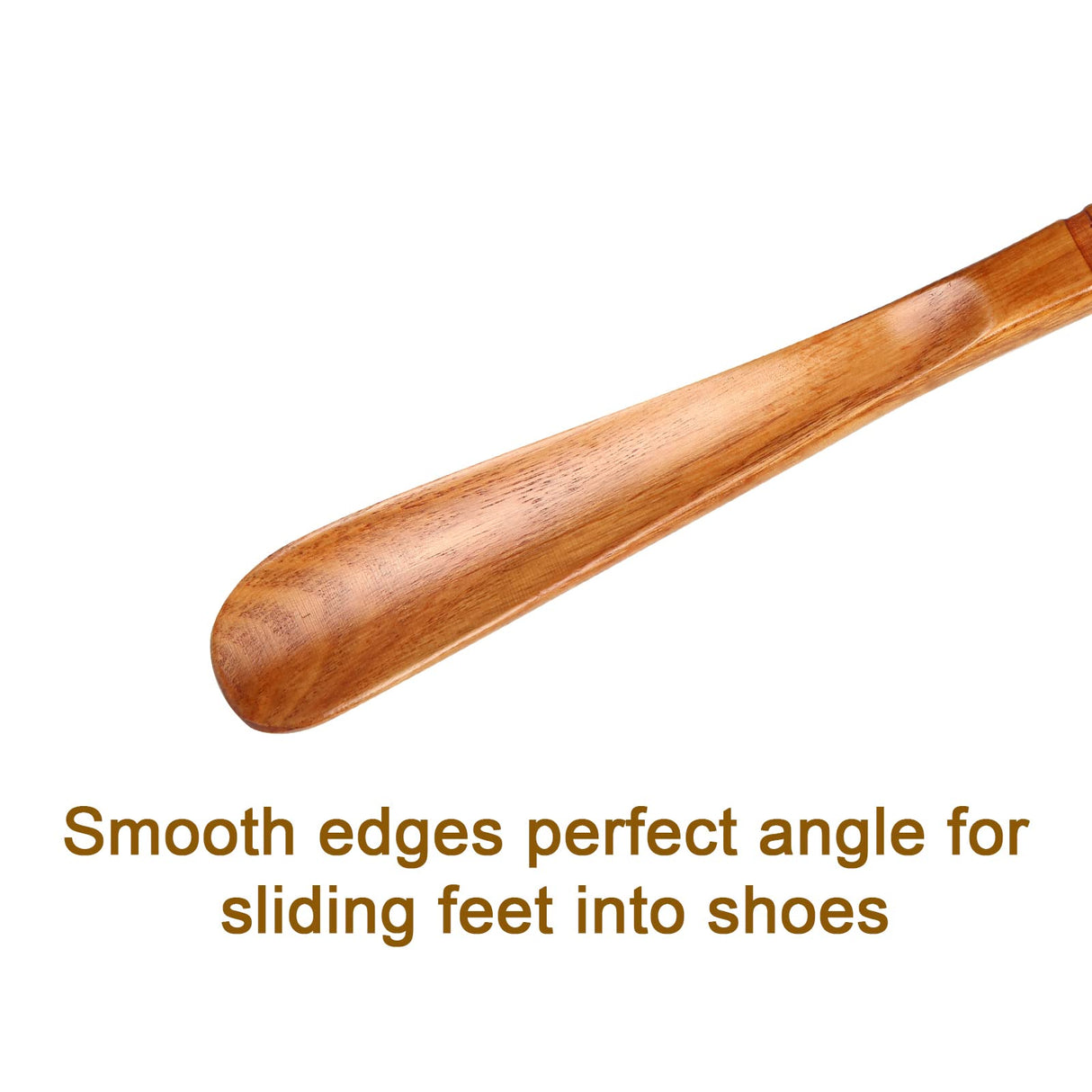 Premium Wooden Shoe Horn, 2 PCS Shoehorns Durable, 13" Long Handle Shoe horns, Lazy Shoe Helper Spoons for Seniors, Kids, Pregnancy, Men, Women WLMALL