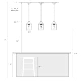 LOG BARN Pendant Lights Kitchen Island, Farmhouse Kitchen Pendant Lighting Over Island with Clear Glass, Rustic Faux Wood Pendant Light Fixtures, 5.5'' x 10.3'' LOG BARN