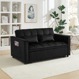 SUNPOKUILN Convertible Loveseat Sleeper Sofa Bed for Small Spaces, 3-in-1 Pull-Out Couch with Modern Design (Black) SUNPOKUILN