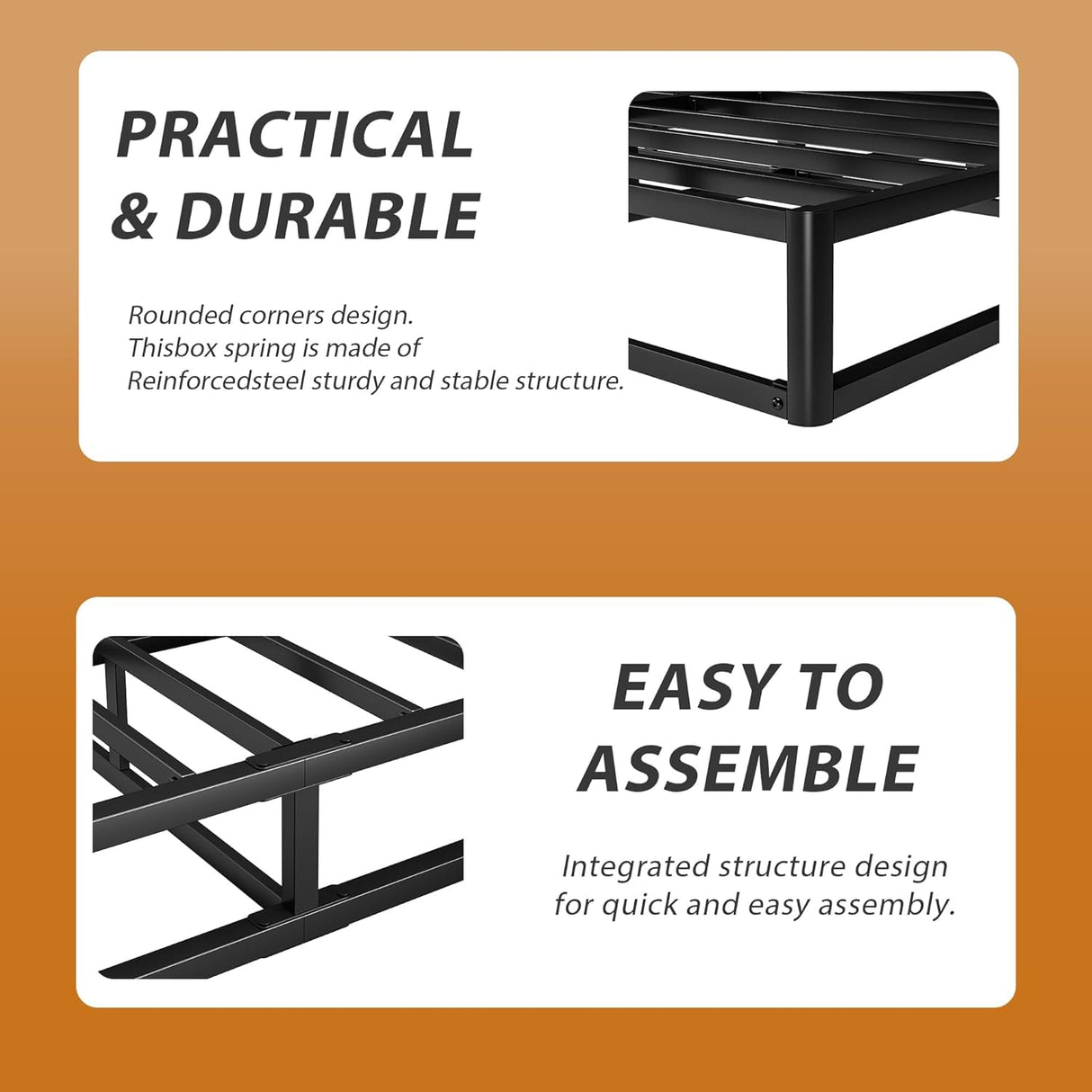 JWIFSEF Full-Size-Box-Spring，Full Box Spring 5 inch,Easy Assembly Full, Metal Sturdy Heavy Duty Structure with Fabric Cover,Mattress Foundation,3500lbs Max Weight Capacity JWIFSEF