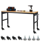 GarveeTech Adjustable Workbench 75' x 25', 2000 Lbs Load Capacity, 29.5"-38.4" Heights Garage Worktable with Universal Wheels & Power Outlet, Heavy-Duty Table for Workshop Office Home Commercial GarveeTech