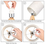 HAITRAL Small Bedside Table Lamp - Wooden Tripod Nightstand Lamp for Bedroom, Living Room, Office, Home with Fabric Linen Shade - 13.4 Inches (Without Bulb) HAITRAL