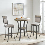 Powell - Linon Franklin Metal and Wood Pub Table in Pewter Powell