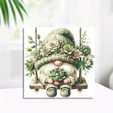 SHICERNHJ Gnome Paint by Numbers Kit for Adults,Succulent Plant Adults' Paint-by-Number Kits for Beginner,DIY Acrylic Paint by Number On Canvas for Home Wall Decor 16X16 Inch SHICERNHJ