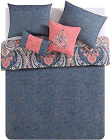 VCNY Home - King Comforter Set, 5-Piece Reversible Bedding with Matching Shams & Pillows, Paisley Room Decor (Casa Re'al Coral, King) VCNY Home