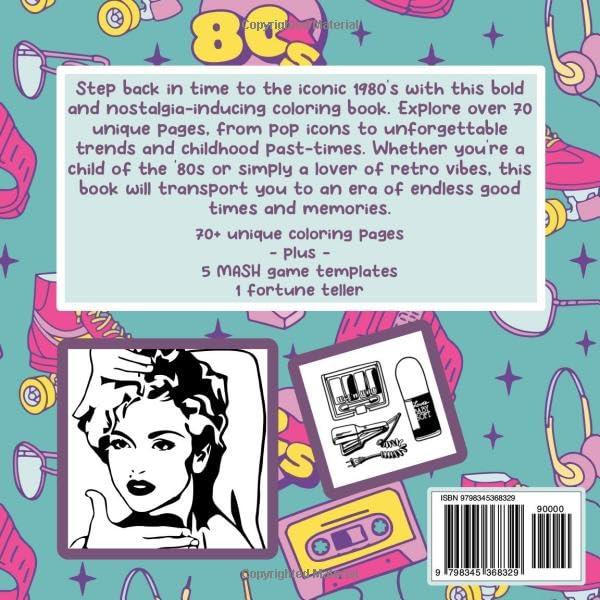 80's Nostalgia Coloring Book WoodArtSupply