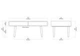 Boraam Zebra Series Halmstad Coffee Table, Rich Walnut Boraam