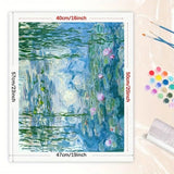 Impressionist Paint by Numbers Kit for Adults - DIY Water Lilies with Hanging Willow Painting on Canvas 16x20 Inches, Acrylic Paint Set for Beginners, Monet-Inspired Art for Home Decoration or Gift TAOPAOLAB