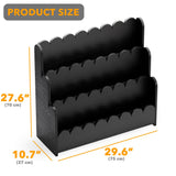 SpaceAid 3-Tier Scalloped Bookshelf, Montessori Bookcase for Toddlers, Wooden Book Shelf Organizer Display Furniture for Kids Rooms, Playroom, Nursery and Classroom, Black SpaceAid