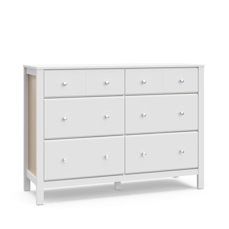 Storkcraft Horizon 6 Drawer Dresser (White with Driftwood) - GREENGUARD Gold Certified, Dresser with Interlocking Drawer System for Kids' Bedroom STORKCRAFT