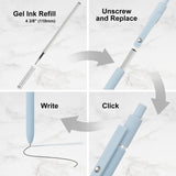 LINFANC 6 Pack Cute Gel Pens, Retractable Quick Dry Gel Ink Pen, Fine Point 0.5mm Black Ink Rolling Ball Gel Pens, Smooth Writing Aesthetic Pens for Home School Office Supplies LINFANC