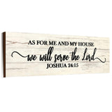 Jetec Christian Wall Art Decor, As for Me and My House We Will Serve the Lord Wooden Plaque Decor for Church Home Farmhouse Bible Verse Scripture Wall Signs (17 x 6 Inch, Joshua) Jetec